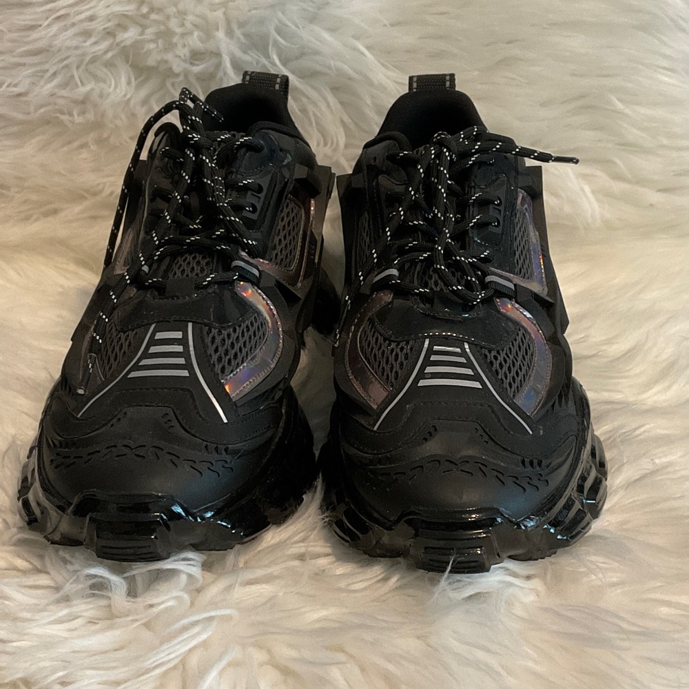 Steve Madden Ponce-Fashion Black Sneakers💞